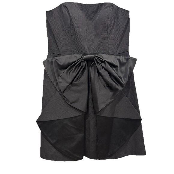 Women’s Aidan Mattox Women’s Black Strapless‎ Cocktail Dress with Bow Detail 10 - Picture 6 of 12